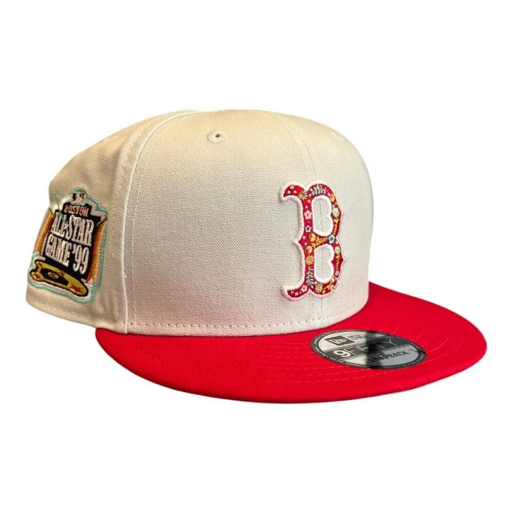 New Era Boston Red Sox Floral Fill 9FIFTY Snapback Hat 1999 All Star Game Patch - Picture 3 of 9
